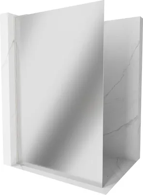 Zdjęcie produktu dla Mexen Kioto L Ścianka prysznicowa 110 x 200 cm, lustro, nikiel szczotkowany - 800-110-103-97-50