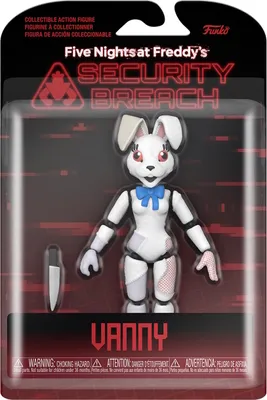 A collectible action figure of Vanny from Five Nights at Freddy's: Security Breach, displayed in its retail packaging.