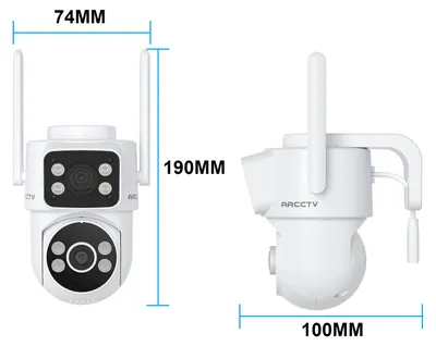 Zdjęcie produktu dla Kamera monitoringu - kamera typu "bullet" - podwójny obiektyw 4K 8 MP - dwuzakresowe Wi-Fi - inteligentne śledzenie - kolorowa nocna obserwacja - odporna na warunki atmosferyczne (IP66) - biała