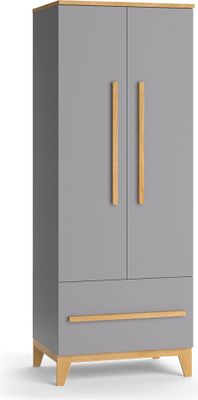 Vitalispa Kinderkleiderschrank Malia, 70 x 187 cm, Grau/Eiche