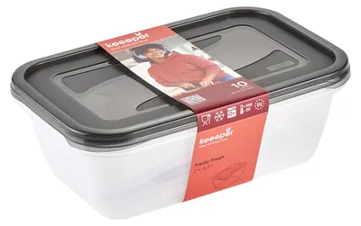 Produktbild von keeeper Fredo, Container, Rechteckig, 3,3 l, Schwarz, Transparent, Polypropylen (PP), -20 - 100 °C