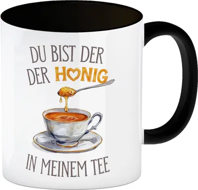 Produktbild von Du bist mein Honig Kaffeebecher in schwarz