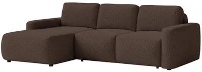 Produktbild von Selsey Carnos Mini – Ecksofa mit Schlaffunktion, Ottomane links, Chenille Braun