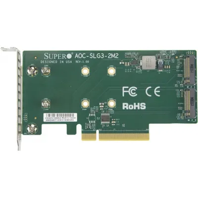 Produktbild von AOC-SLG3-2M2-O Supermicro AOC-SLG3-2M2 Schnittstellenkarte/Adapter Eingebaut M.2