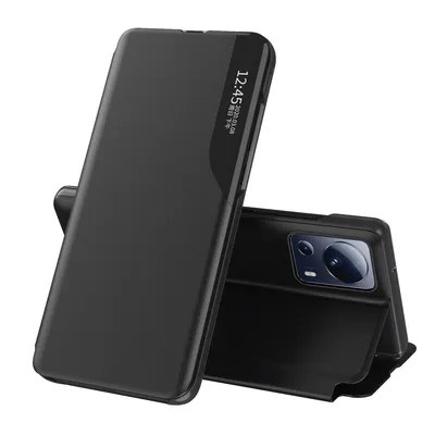 Obrázek produktu pro Hurtel Eco Leather View Case, Obal, Xiaomi, 13 Lite, 16,7 cm (6.56"), Černá