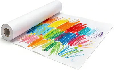 Image de Rouleau de papier blanc, 43,5 cm x 15 m, rouleau de papier pour dessin, idéal pour les enfants pour la peinture