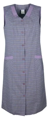 Produktbild von Knopfkittel Damen kariert mit 2 Taschen aus Mischgewebe, Größe:60, Design:Design 2