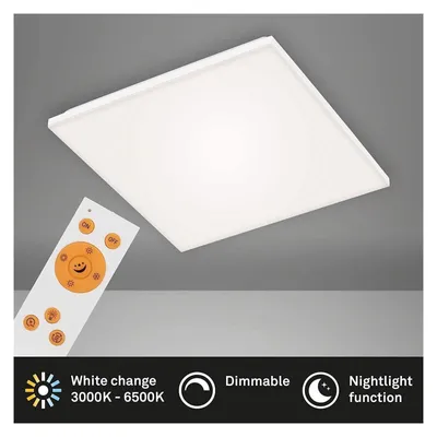Immagine prodotto di Pannello LED CCT dimmerabile senza cornice con telecomando bianco 24 W IP20 in metallo Briloner