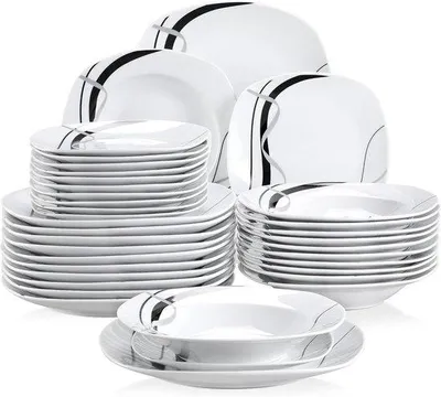 Obrázok produktu pre 36-dielna porcelánová súprava tanierov pre 12 osôb – moderný a štýlový dizajn