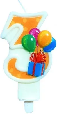 Produktbild von Geburtstagskerze „3“ mit Luftballons – GoParty
