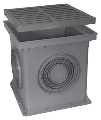 Produktbild von Marley Einlaufschacht mit Einlaufrost 300x300mm Hofablauf Bodenablauf Ablauf Gully