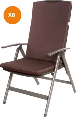 Produktbild von Stuhlkissen 6er set | Sitzkissen 110x47x4cm Braun | sitzkissen gartenmöbel Polsterauflage Auflage für Stühle | stuhlkissen outdoor