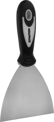 Image de Spatule en acier inoxydable 100 mm. Poignée en caoutchouc