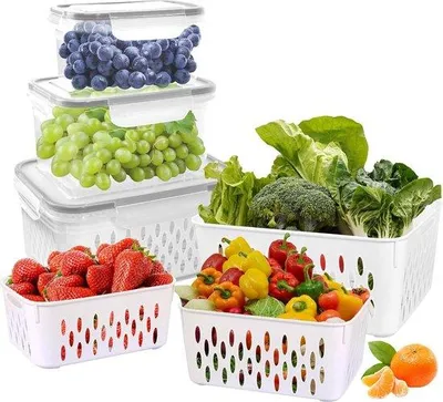 Produktbild von Fruchtlagerbox mit Deckel Obst und Gemüse Aufbewahrung