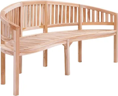 A wooden bench on a white background.