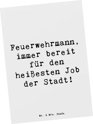Produktbild von Mr. & Mrs. Panda bildkarte Spruch Feuerwehrmann Held - Weiß - Geschenk, Berufsliebe, Berufe, Ansichtskarten, Beruf, des Alltags, Engagement, Kunstkarten, Hommage
