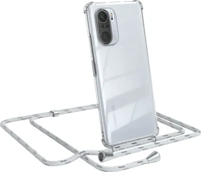 Produktbild von EAZY CASE Handykette kompatibel mit Xiaomi Mi 11i, Handyhülle mit Umhängeband, Handykordel, Schutzhülle Clear, Band in Weiß