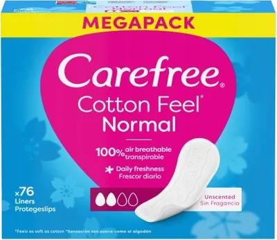 Produktbild von Carefree Baumwolle Feel Normal wkładki higieniczne nieperfumowane, 76 sztuk