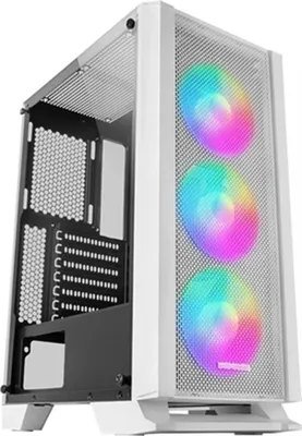 Produktbild von Mars Gaming MCCW, Midi Tower, PC, Weiß, ATX, micro ATX, Mini-ITX, Gehärtetes Glas, Gaming