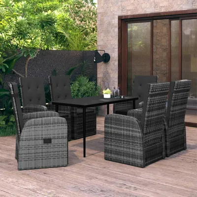Image de The Living Store Ensemble de jardin 7 pièces avec coussins Gris