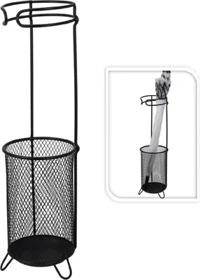Zdjęcie produktu dla H&S Decoration Metalowy stojak na parasole 50 cm czarny Stojak na parasole