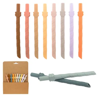 Silikon-Trinkhalme 10er-Set, 13,8 cm, wiederverwendbar, BPA-frei