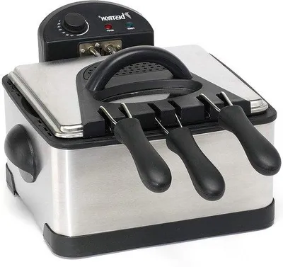 Immagine prodotto di Friggitrice per famiglie con zona fredda - per fritture grandi e piccole - 4 litri - finestra di osservazione - 2000 W - acciaio inossidabile