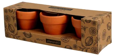 Produktbild von 3er Set Citronella-Kerzen im Terrakotta-Topf 7 x 7 cm Brenndauer 6 Stunden