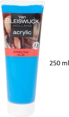 Produktbild von Malfarbe, Künstler, Van Bleiswijck Acrylfarbe Leuchtend Blue No 35 250ml