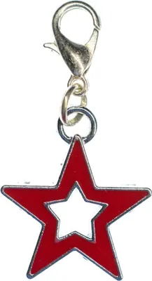 Produktbild von Stern Charm Anhänger Bettelanhänger Miniblings Sternchen emailliert rot silber