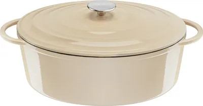 Image de Tefal Lov Cocotte ovale en fonte 34cm beige E25806