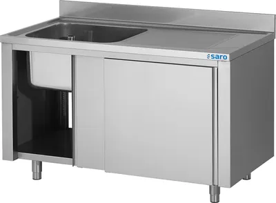 Obrázek produktu pro Saro dřezová skříňka s mísou 700x700x850mm Nerezová dvířka a stojan