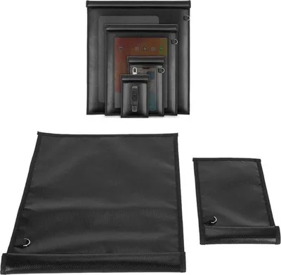 Productafbeelding van Faraday-beschermhoes, 2-pack - Bescherming tegen hacking en afluistering - NFC, WiFi, Bluetooth - Hoesjes voor laptops en smartphones (2 stuks, zwart)