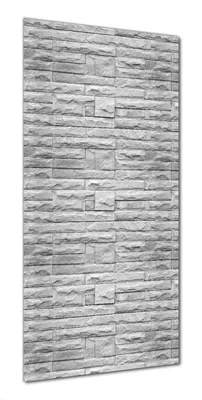 Produktbild von Wallario selbstklebende Duschrückwand 90 x 190 cm mit Motiv Steinwand grau - Wandverkleidung mit Hochglanzlaminat in Glasoptik