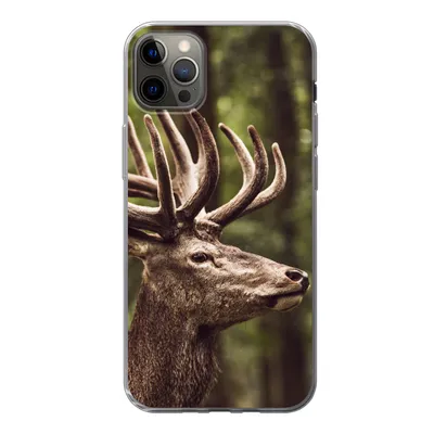 Produktbild von MuchoWow® Handyhülle Schutzhülle Hülle für iPhone 12 Pro Max Hirsch - Natur - Geweih - Wald - Tiere Silikon Softcase Handy Hülle - Hartschale