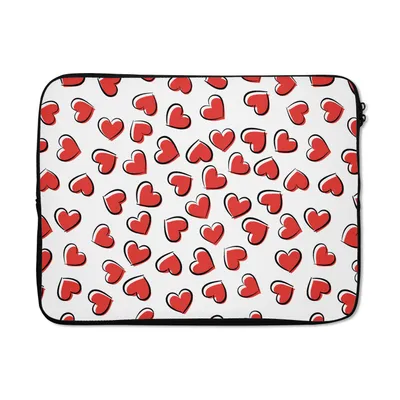Produktbild von MuchoWow® Laptop Hülle 15 Zoll Valentinstag - Herz - Muster Laptoptasche - Laptoptasche - Sleeve - Rundum-Schutz