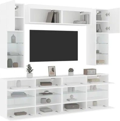 Immagine prodotto di Maison Exclusive - Set Mobili TV a Muro 6 pz con Luci LED Bianco