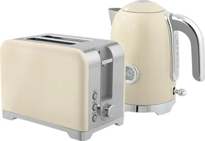 Produktbild von Wasserkocher- und Toaster-Set, 2200W, 7 Bräunungsstufen, versch. Funktionen, Creme