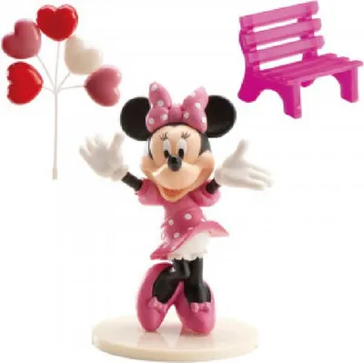 Zdjęcie produktu dla Zestaw figurek na tort Disney Myszka Minnie jako dekoracja tortu urodzinowego, 3 szt