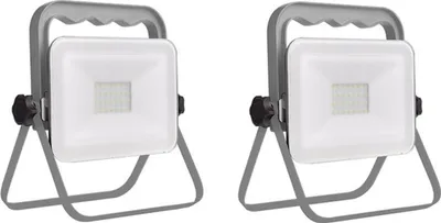 Produktbild von LED Baustrahler 2er SET klappbar 1,8m Kabel (B 11, H 18, T 3 cm) IP65, 20 Watt
