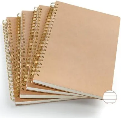 Produktbild von Notizblock A5 Liniert 4 Stück: Notizbuch 80 Blatt/160 Seiten Spiralblock Kraft Cover Block Skizzenblock Tagebuch Spiralbindung Geschenk fur College Büro Zurück zur Schule
