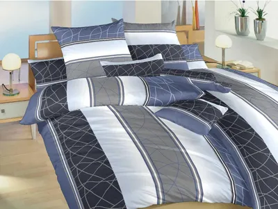 Immagine prodotto di Lino cotone Bruno blu 140x200, 70x90 cm