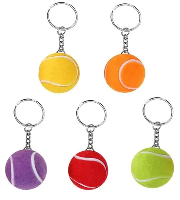 Imagen del producto de Llaveros con forma de pelota de tenis, 10 unidades, de metal, para llaveros