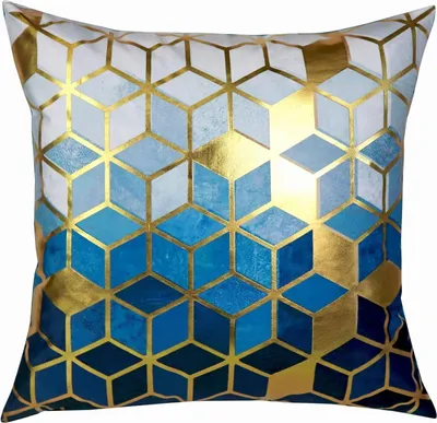 Produktbild von Domarex Velvet Kissenbezug 40x40 cm – Dekorative Kissenhülle, Weicher Velours, Versteckter Reißverschluss, Hochwertig, Blau