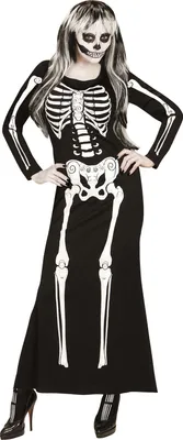 Produktbild von Damen Skelett Kleid Skelegance  - Halloween Skelettkleid S - 34/36