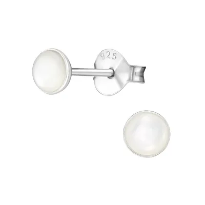 Produktbild von Ohrstecker klein mit Stein: Ohrringe Silber 925 White Shell