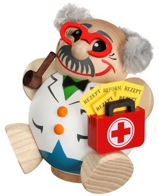 Obrázek produktu pro Lidové umění Seiffen kuličková figurka lékaře 10cm - ruční výroba v Německu