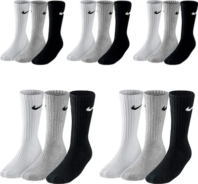 Produktbild von 15 Paar Nike Herren Damen Socken SX4508 - Farbe: weiß grau schwarz - Größe: 46-50