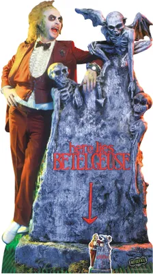 Produktbild von Beetlejuice Michael Keaton Grabstein Pappaufsteller 101x182 cm