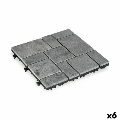Obrázek produktu pro Vkládací dlaždice šedý kámen plast 30 x 2,8 x 30 cm (6 kusů)